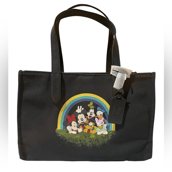 Coach X Disney Collab Black Tote with Colorful Character Design - Picture 1 of 12